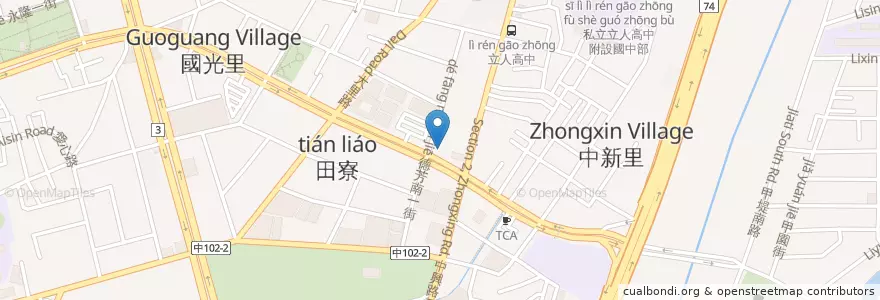 Mapa de ubicacion de 赤鬼牛排 en تايوان, تاي شانغ, 大里區.