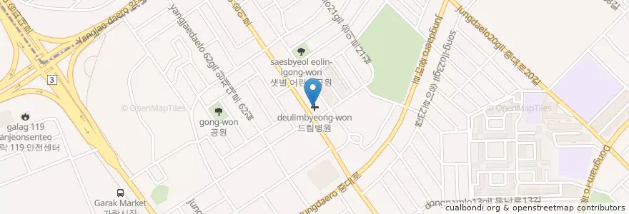 Mapa de ubicacion de 드림병원 en Республика Корея, Сеул, 송파구, 가락본동.