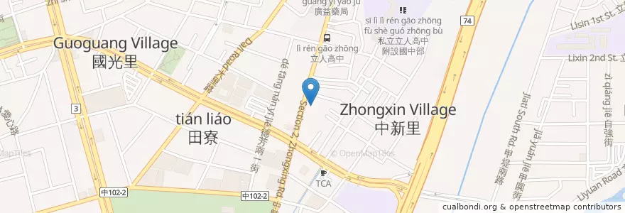 Mapa de ubicacion de 大里郵局台中21支局 en 타이완, 타이중 시, 다리구.