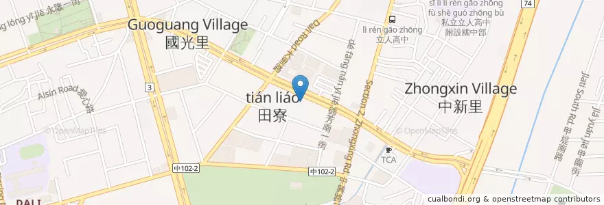 Mapa de ubicacion de Shin kong bank en Taiwan, Taichung, Dali District.