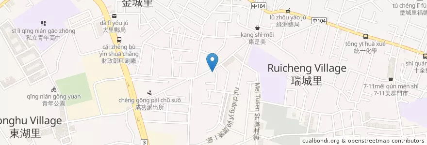 Mapa de ubicacion de 私立東昇幼稚園 en 타이완, 타이중 시, 다리구.