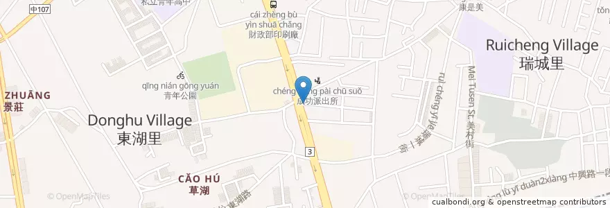 Mapa de ubicacion de 台南但仔麵 en 타이완, 타이중 시, 다리구.