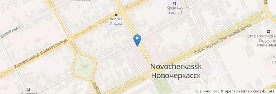 Mapa de ubicacion de Рис en Rússia, Distrito Federal Do Sul, Oblast De Rostov, Городской Округ Новочеркасск.