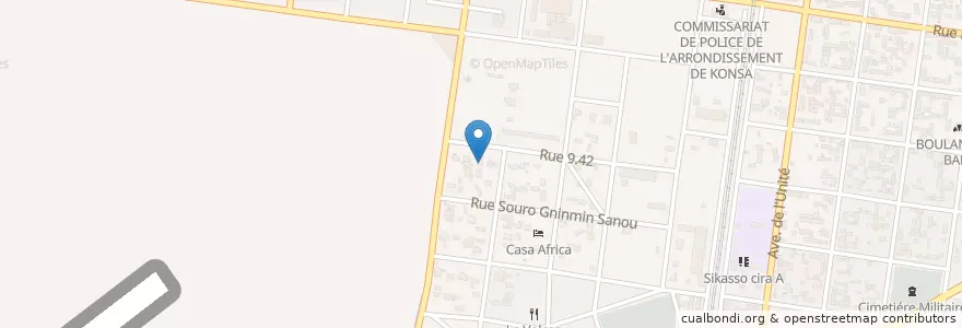 Mapa de ubicacion de Bibliothèque de l'IRD en Burkina Faso, Hauts-Bassins, Houet.