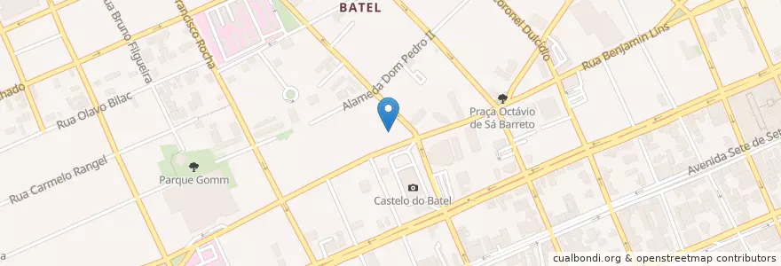 Mapa de ubicacion de Pague Menos en ブラジル, 南部地域, パラナ, Região Geográfica Intermediária De Curitiba, Região Metropolitana De Curitiba, Microrregião De Curitiba, クリチバ.