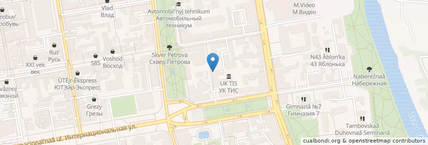 Mapa de ubicacion de Банк Россия en Russland, Föderationskreis Zentralrussland, Oblast Tambow, Тамбовский Район, Городской Округ Тамбов.