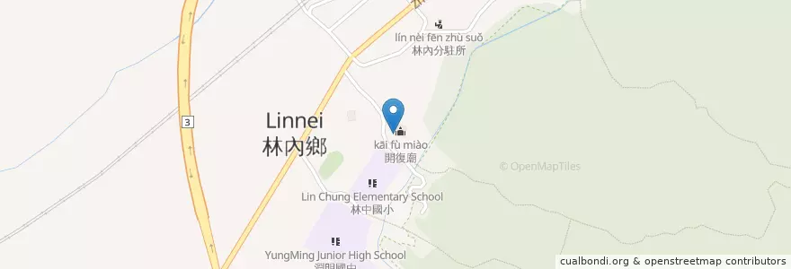 Mapa de ubicacion de 林內鄉 en Taiwan, 臺灣省, 雲林縣, 林內鄉.