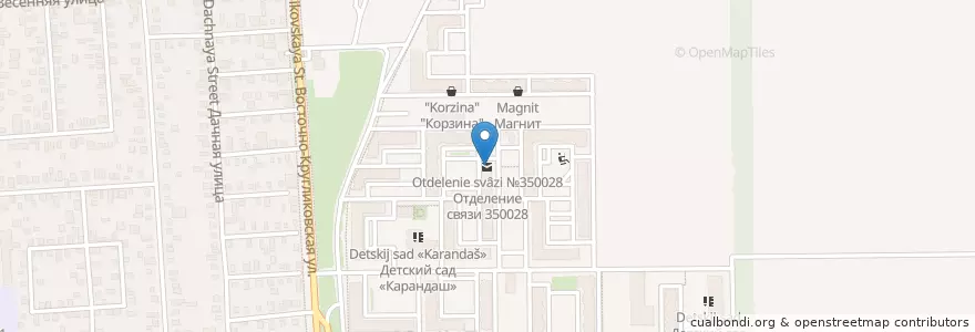 Mapa de ubicacion de Краснодар 350028 en Rusia, Южный Федеральный Округ, Krai De Krasnodar, Городской Округ Краснодар.