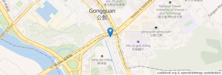 Mapa de ubicacion de THE WALL 公館 en Taiwan, New Taipei, Taipei, Wenshan District.
