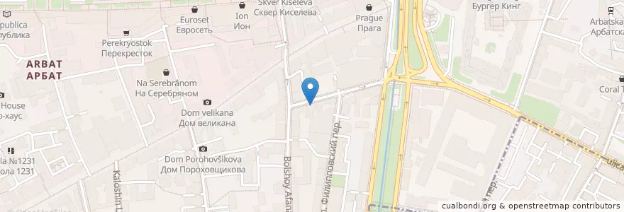 Mapa de ubicacion de Zayceff en Russie, District Fédéral Central, Moscou, Центральный Административный Округ, Район Арбат.