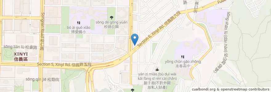Mapa de ubicacion de Starbucks en Taiwan, Nuova Taipei, Taipei, Distretto Di Xinyi.