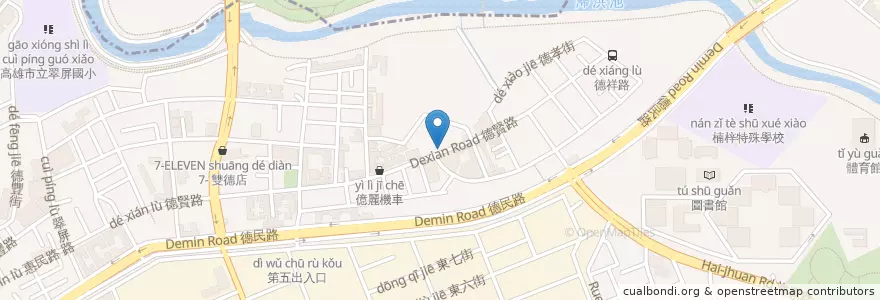 Mapa de ubicacion de 這家牛肉麵 en 타이완, 가오슝시, 난쯔구.