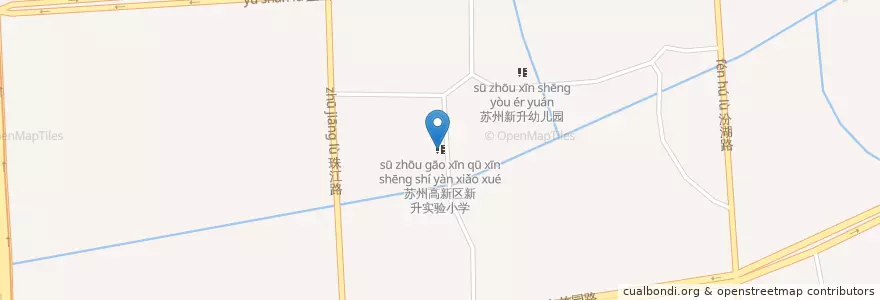 Mapa de ubicacion de 苏州高新区新升实验小学 en چین, سوژو, جیانگسو, 虎丘区, 狮山街道, 苏州高新技术产业开发区.