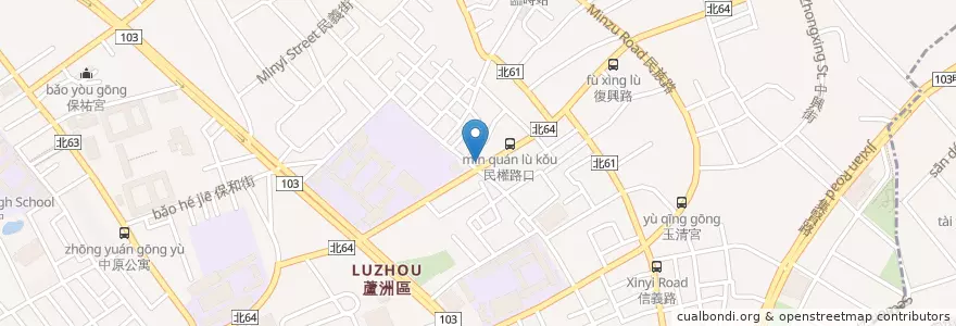 Mapa de ubicacion de 85度C en 台湾, 新北市, 蘆洲区.