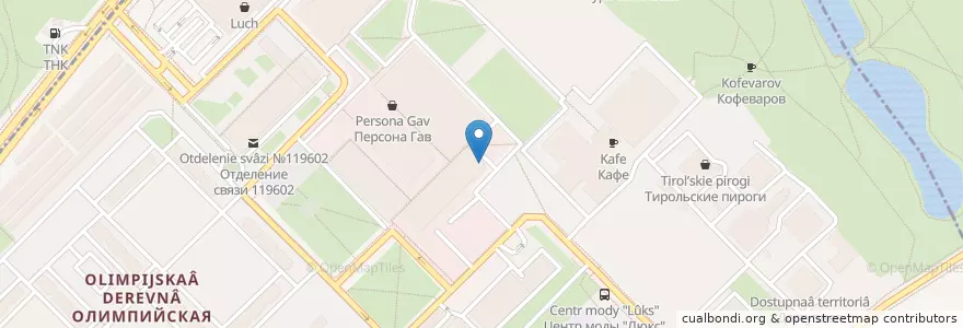 Mapa de ubicacion de Florentini en Russia, Distretto Federale Centrale, Москва, Западный Административный Округ, Район Тропарёво-Никулино.