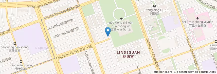 Mapa de ubicacion de 咖哩香，素食餐飲 en 臺灣, 高雄市, 苓雅區.
