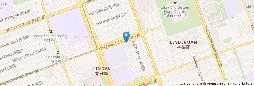 Mapa de ubicacion de 咖啡鳥 en 臺灣, 高雄市, 苓雅區.