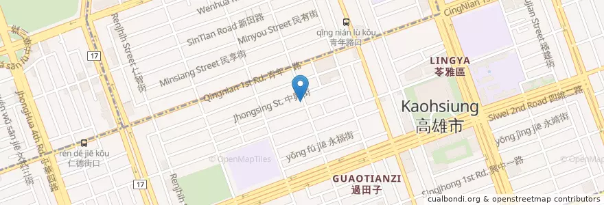 Mapa de ubicacion de 聲林素食 en Taiwan, Kaohsiung, Lingya District.