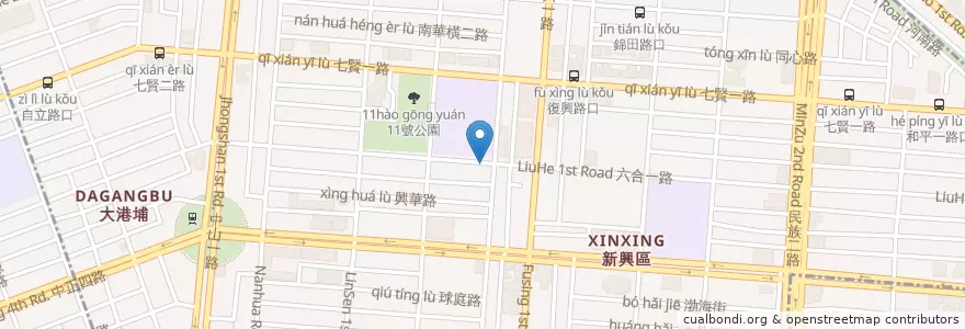 Mapa de ubicacion de 渝陽川菜 en Taiwan, Kaohsiung, Distretto Di Xinxing.