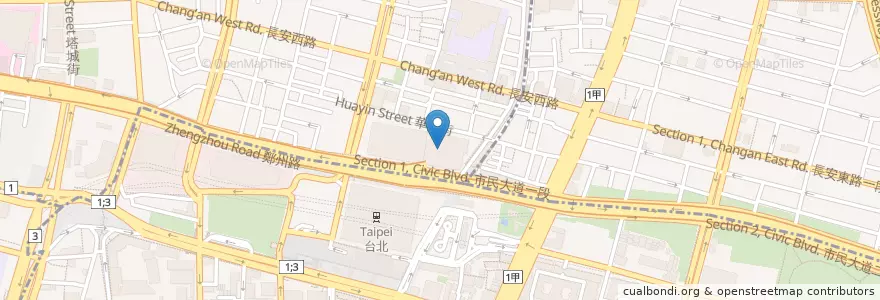 Mapa de ubicacion de 台北京站威秀影城 en 臺灣, 新北市, 臺北市.