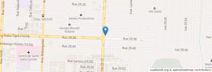 Mapa de ubicacion de Pharmacie Sainte Trinité en ブルキナファソ, Centre, Kadiogo, ワガドゥグー.