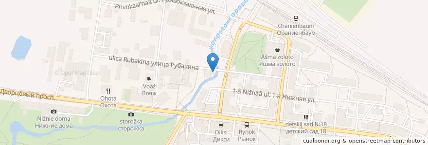Mapa de ubicacion de Виктория en Russie, District Fédéral Du Nord-Ouest, Oblast De Léningrad, Saint-Pétersbourg, Петродворцовый Район, Ломоносов.