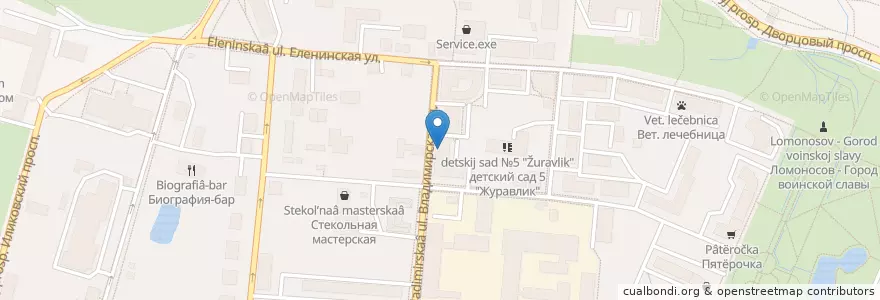 Mapa de ubicacion de Радуга en Russie, District Fédéral Du Nord-Ouest, Oblast De Léningrad, Saint-Pétersbourg, Петродворцовый Район, Ломоносов.