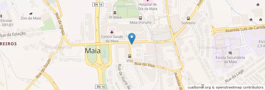 Mapa de ubicacion de BPI en Portekiz, Norte, Porto, Área Metropolitana Do Porto, Maia, Cidade Da Maia.