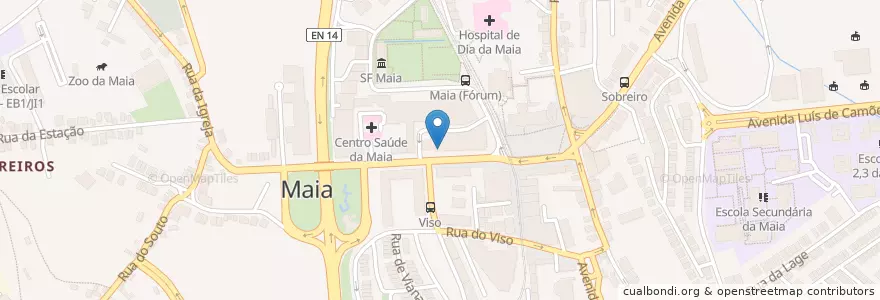 Mapa de ubicacion de BPI en Portogallo, Nord, Porto, Área Metropolitana Do Porto, Maia, Cidade Da Maia.