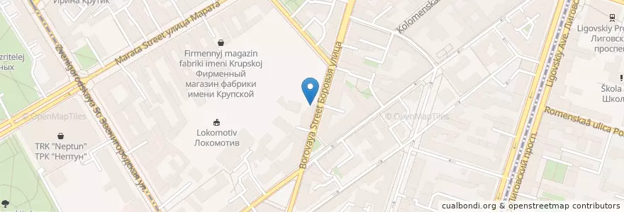 Mapa de ubicacion de Аптека на Боровой en Rusland, Северо-Западный Федеральный Округ, Oblast Leningrad, Sint-Petersburg, Владимирский Округ.