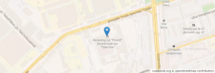 Mapa de ubicacion de Банкетный зал "Престиж" en Russland, Föderationskreis Zentralrussland, Oblast Woronesch, Городской Округ Воронеж.