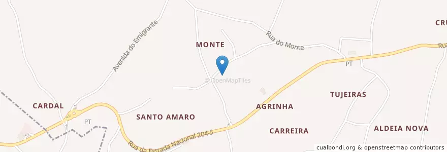 Mapa de ubicacion de Carreira e Bente en 葡萄牙, 北部大區, Braga, Ave, Vila Nova De Famalicão, Carreira E Bente.