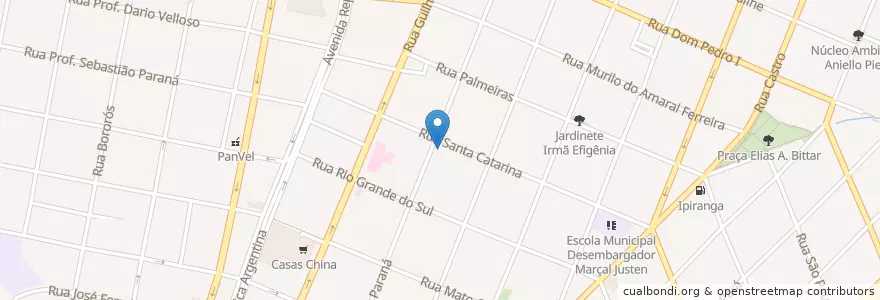 Mapa de ubicacion de Pedacinho do Nordeste en البَرَازِيل, المنطقة الجنوبية, بارانا, Região Geográfica Intermediária De Curitiba, Região Metropolitana De Curitiba, Microrregião De Curitiba, كوريتيبا.