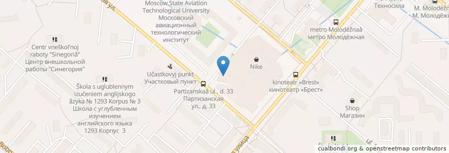 Mapa de ubicacion de Studio en Rusland, Centraal Federaal District, Moskou, Западный Административный Округ, Район Кунцево.