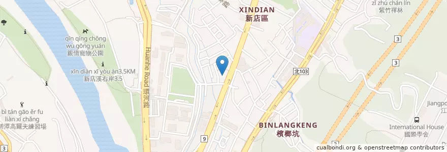Mapa de ubicacion de 關山便當 en 台湾, 新北市, 新店区.