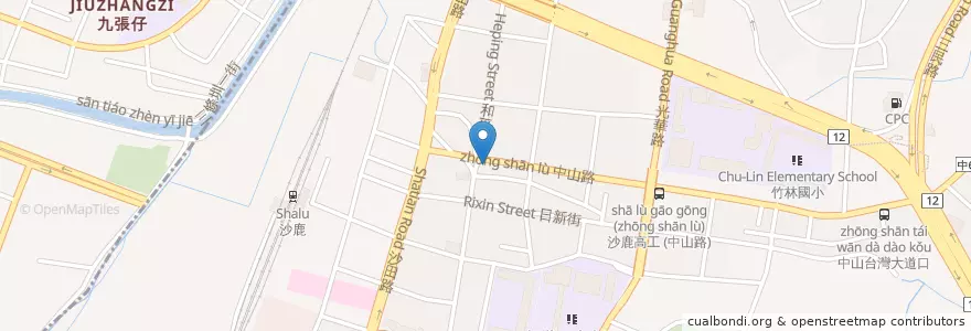 Mapa de ubicacion de 巨業沙鹿站 en Taiwan, Taichung, 沙鹿區.