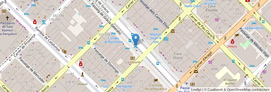 Mapa de ubicacion de 364 - Passeig de Gràcia 61 en スペイン, カタルーニャ州, Barcelona, バルサルネス, Barcelona.