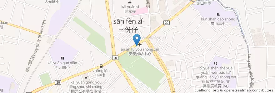 Mapa de ubicacion de 京城商業銀行 en تایوان, 臺南市, 北區.