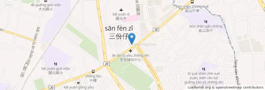 Mapa de ubicacion de 佳佳便當 en تایوان, 臺南市, 北區.