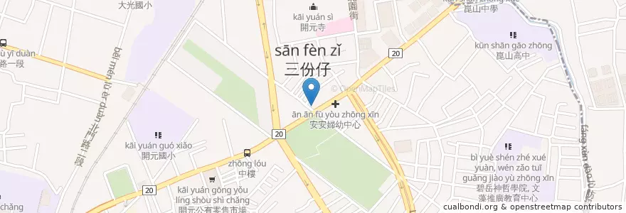 Mapa de ubicacion de 臺南三信 en 臺灣, 臺南市, 北區.