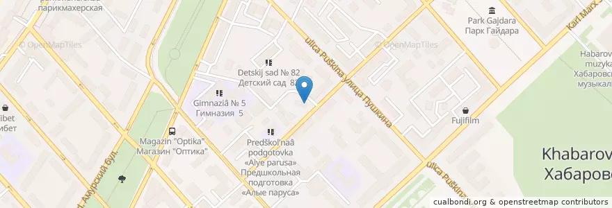 Mapa de ubicacion de ВТБ en Rusya Federasyonu, Дальневосточный Федеральный Округ, Хабаровский Край, Городской Округ Хабаровск.