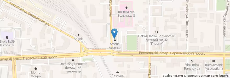 Mapa de ubicacion de Спрей en 러시아, Центральный Федеральный Округ, Рязанская Область, Городской Округ Рязань.