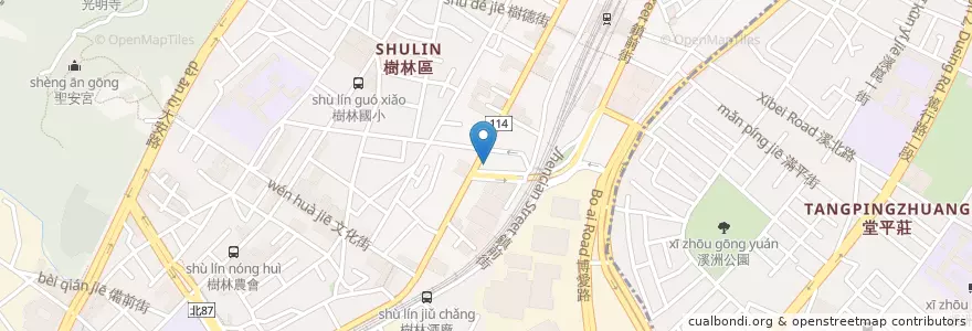 Mapa de ubicacion de 星巴克 樹林中山門市 en Taiwán, Nuevo Taipéi, 樹林區.
