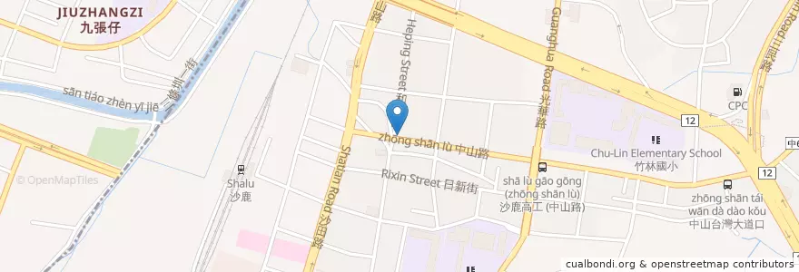 Mapa de ubicacion de 巨業沙鹿站 en تايوان, تاي شانغ, 沙鹿區.