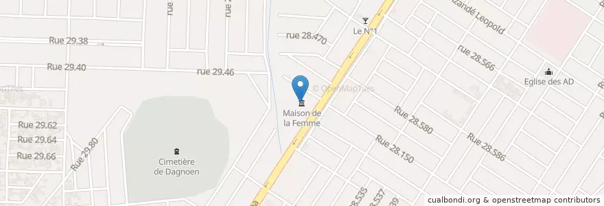 Mapa de ubicacion de Maison de la Femme en ブルキナファソ, Centre, Kadiogo, ワガドゥグー.
