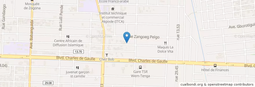 Mapa de ubicacion de Villa Opale en بورکینافاسو, Centre, Kadiogo, اوآگادوگو.