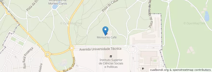 Mapa de ubicacion de Monsanto Café en Portugal, Área Metropolitana De Lisboa, Lisboa, Grande Lisboa, Lisboa, Ajuda.
