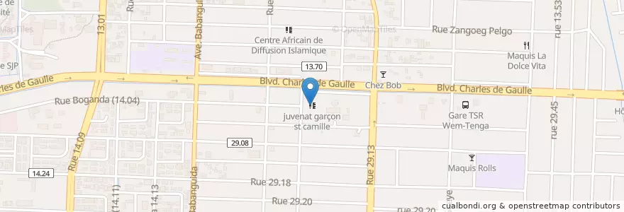 Mapa de ubicacion de juvenat garçon st camille en 布基纳法索, Centre, Kadiogo, 瓦加杜古.
