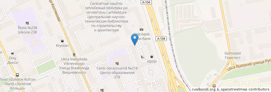 Mapa de ubicacion de Объединенный кредитный банк en Rússia, Distrito Federal Central, Москва, Северный Административный Округ, Тимирязевский Район.