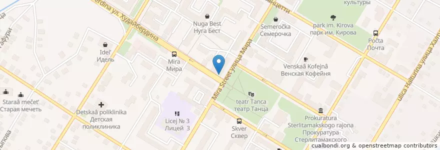 Mapa de ubicacion de УБРР-Банк en Rússia, Приволжский Федеральный Округ, Башкортостан, Городской Округ Стерлитамак.
